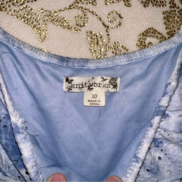 🥀 Knit Works Girls Blue Spring Dress - Picture 3 of 8